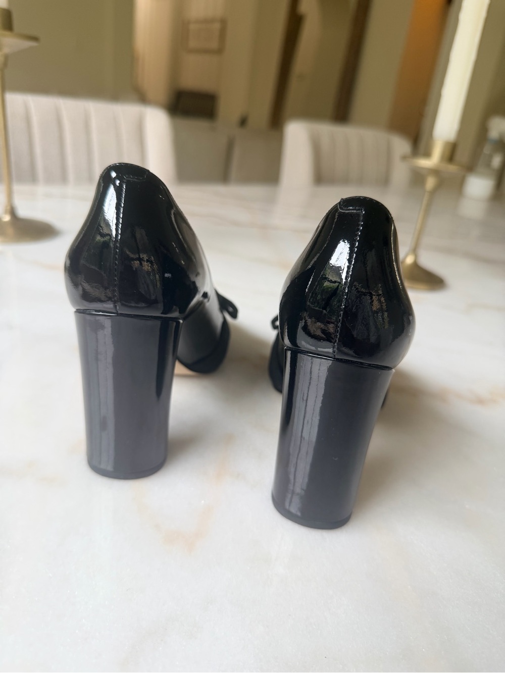 MICHEAL KORS \ Black Patent Block Heel with bow // SIZE 5 - Picture 3 of 5